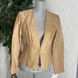 Hal Rubenstein Annie Leather & Ponte Knit Jacket size Small